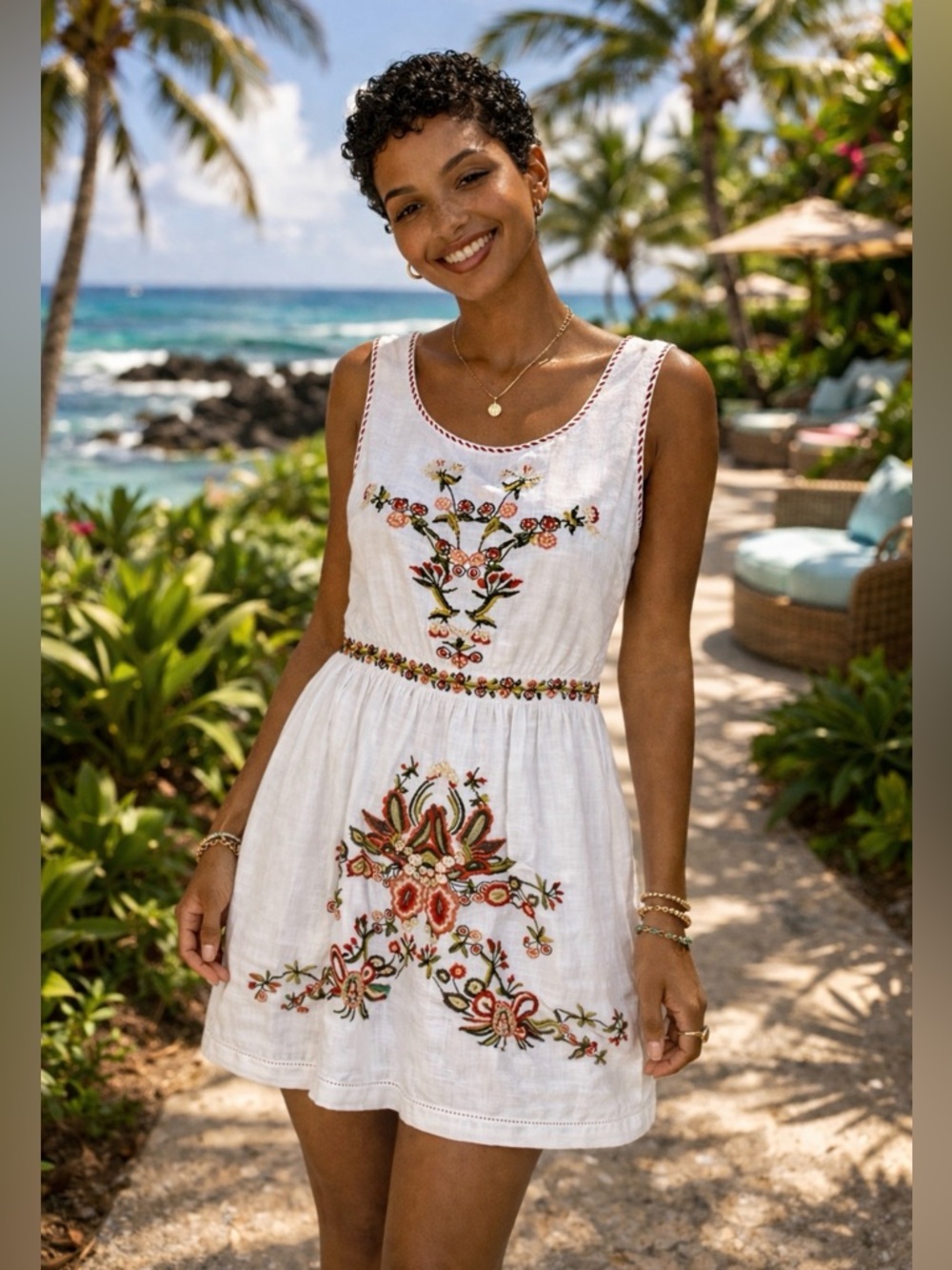MSSP White Cotton Dress Care Sz XS